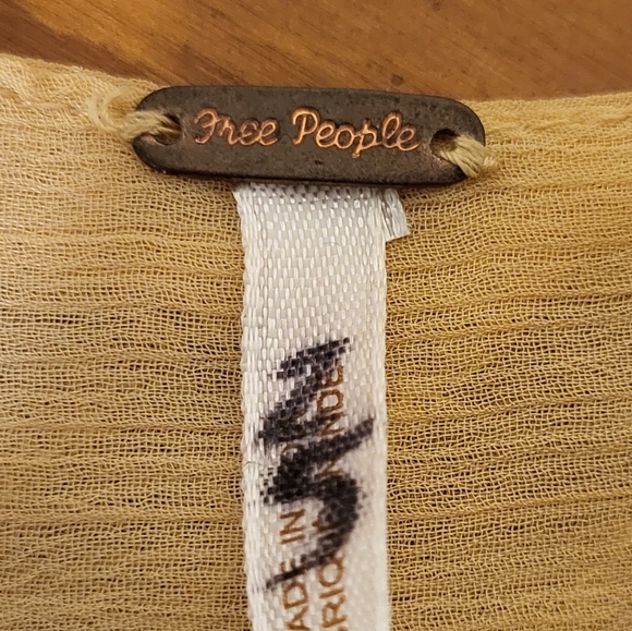 FREE PEOPLE Gorgeous Yellow/ Gold Beaded Spaghetti Women's Top - Picture 9 of 9